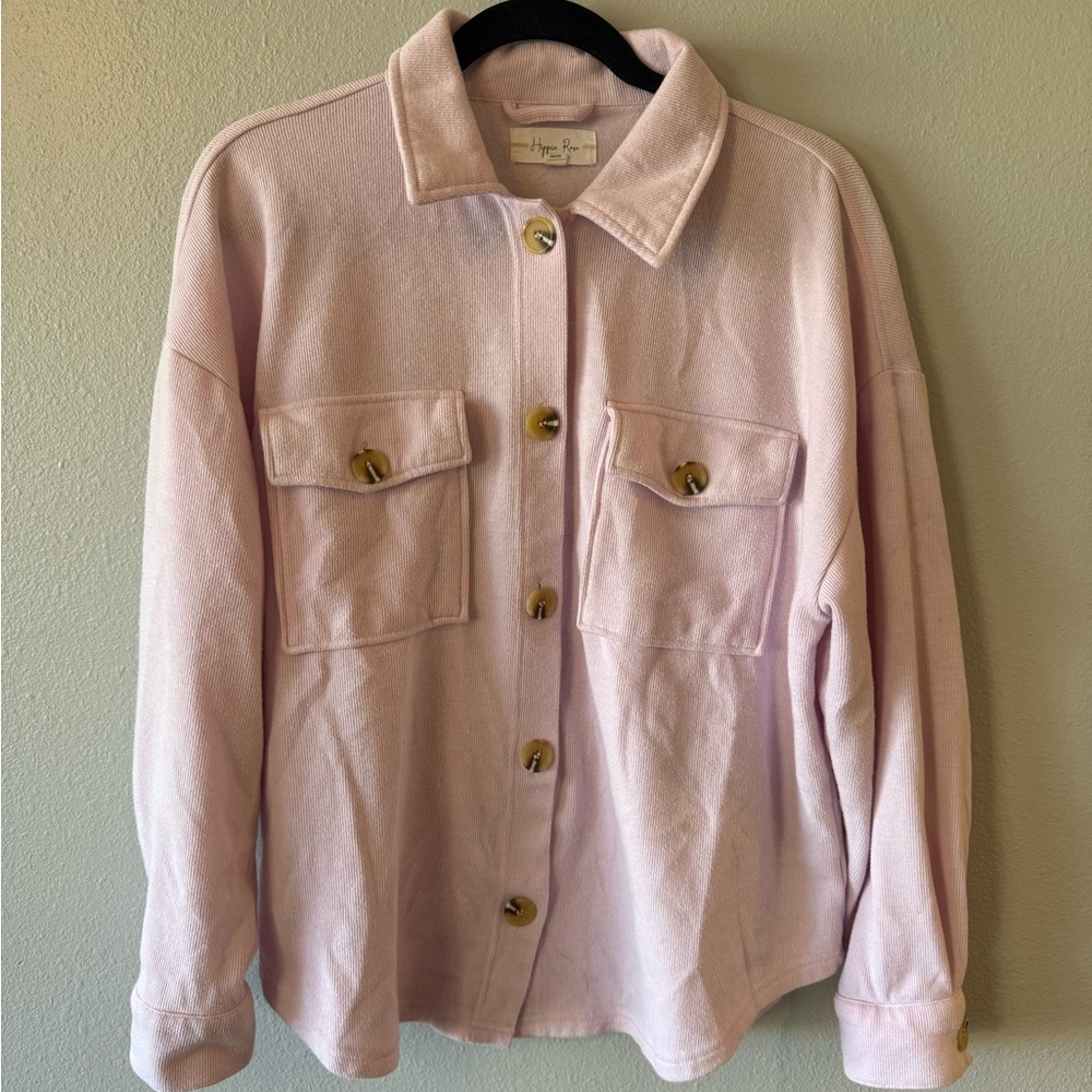 Pink Button-Up Women's Jacket